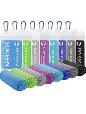 Sukeen 8 Pack Cooling Towels 40"x12" - New In Package